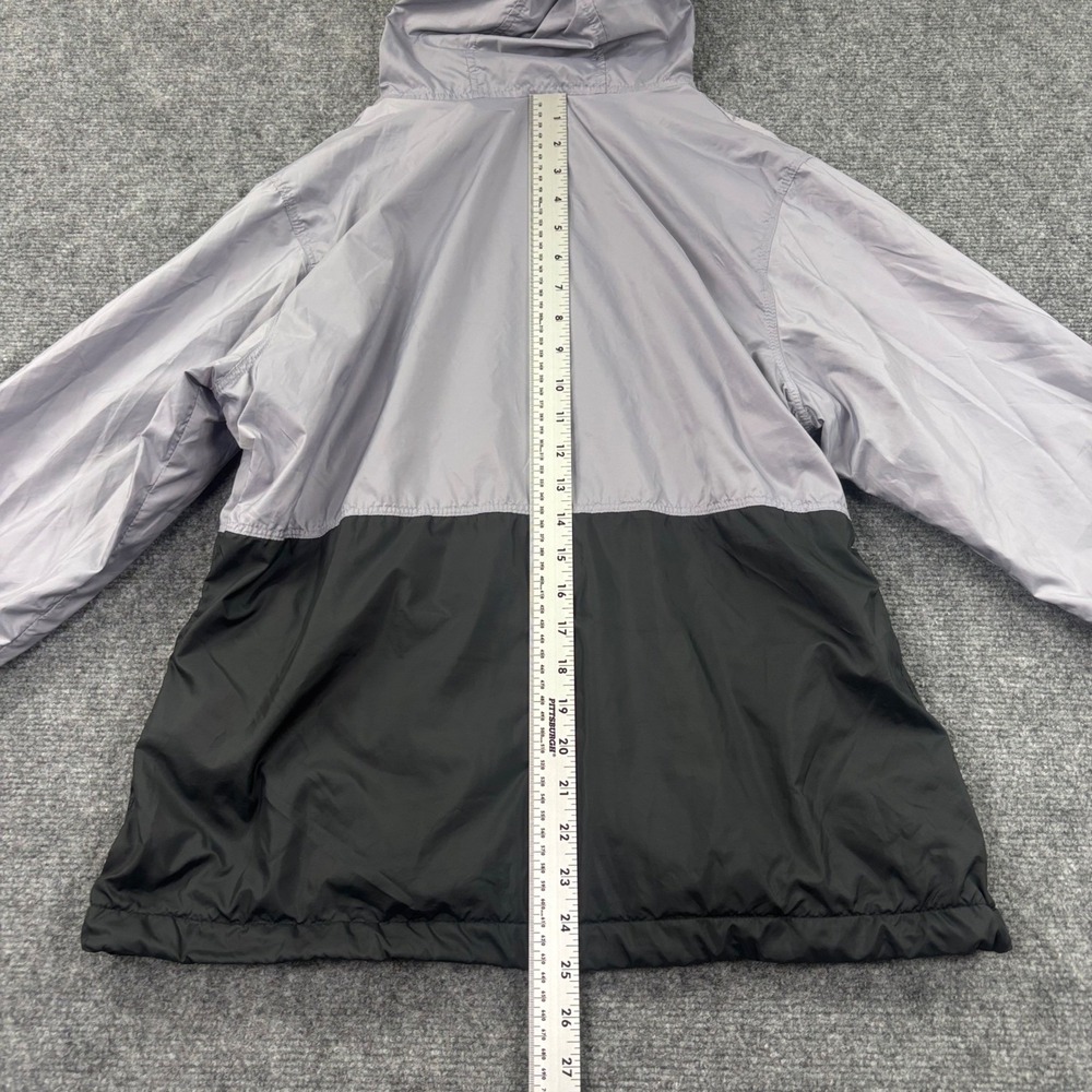 Columbia Windbreaker Jacket Size Medium Grey Black Fleece Lined Hooded Women's - Picture 7 of 7